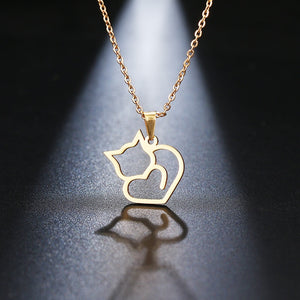 Gold Plated Cat Necklace